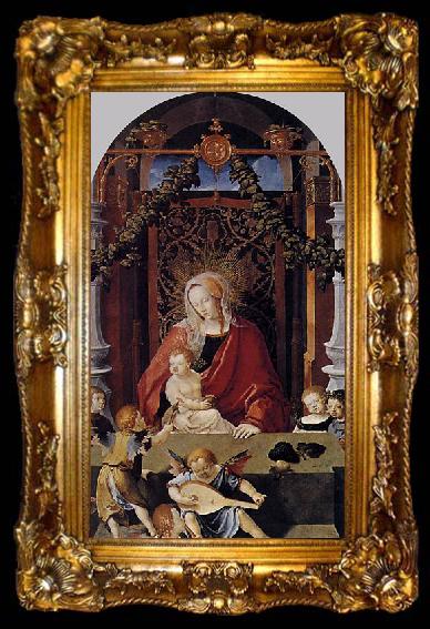 framed  Lucas van Leyden Virgin and Child with Angels, ta009-2